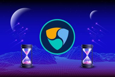 nem-xem virtual currency logo. 3d illustrations.