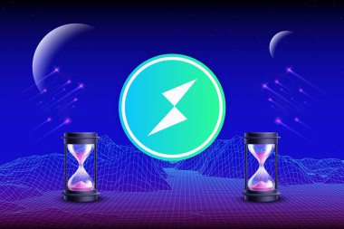 Thorchain rün sanal para birimi çizimi. 3d illüstrasyon