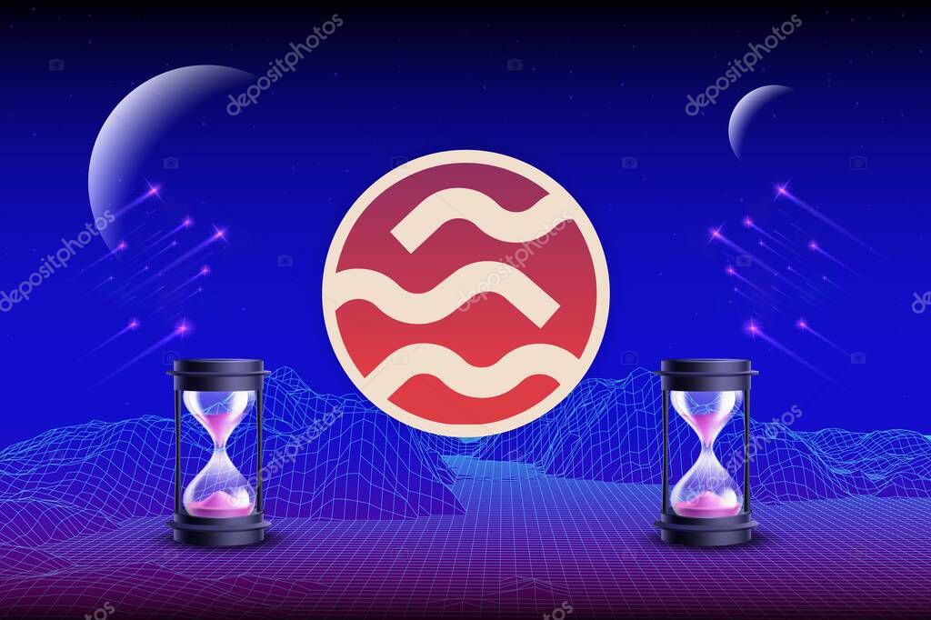 Sei cryptocurrency logos images on digital background. 3d illustrations.
