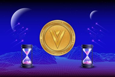 dijital arkaplanda verge-xvg sanal para birimi resmi. 3d illüstrasyon.
