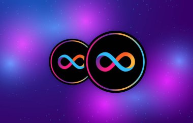 İnternet bilgisayar sanal para birimi logosu. 3d illüstrasyon.