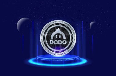 Dijital arkaplanda dodo sanal para birimi resmi. 3d illüstrasyon.