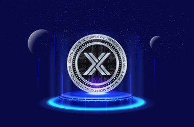 Değişmez x-imx sanal para birimi resimleri. 3d illüstrasyon.