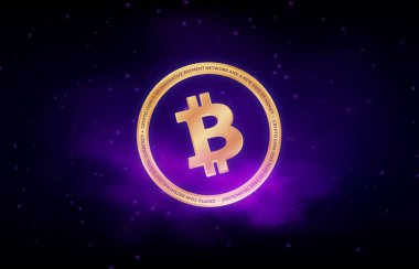 Dijital arkaplanda kripto para birimi resimleri. 3d illüstrasyon.