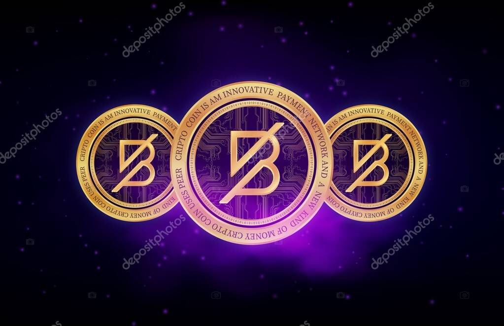 Band protocol-band virtual currency image in the digital background. 3d illustrations.