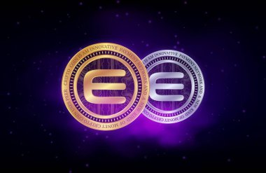 enjin-enj sanal para biriminin dijital arkaplan resmi. 3d illüstrasyon.