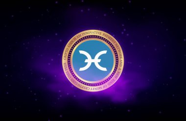 Sanal para biriminin dijital bir arka plandaki görüntüsü. 3d illüstrasyon.