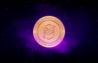 dijital arkaplanda fantom-ftm sanal para birimi resmi. 3d illüstrasyon.