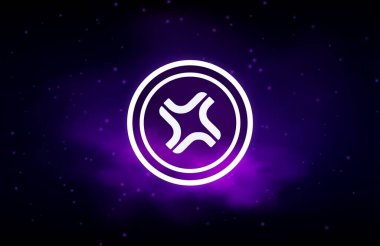 Dijital arka planda jito sikke logosu. 3d illüstrasyon.