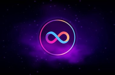 İnternet bilgisayar sanal para birimi logosu. 3d illüstrasyon.