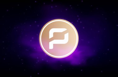 Dijital arka planda prate chain-arrr logosunun görüntüleri. 3d illüstrasyon.