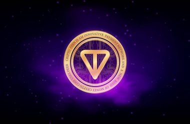 Dijital arka planda tonluk sanal para birimi görüntüleri. 3d illüstrasyon.