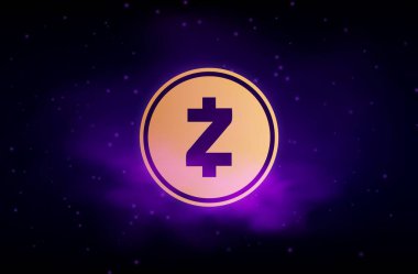 Zcash-zec sanal para biriminin dijital arkaplan resmi. 3d illüstrasyon.