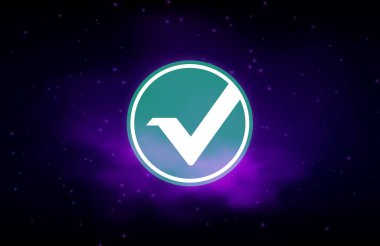 Vertcoin-vtc sanal para birimi logosu. 3d illüstrasyon.