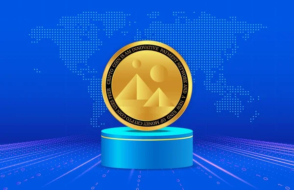 stock image decntraland-mana cryptocurrency image. 3D illustration.