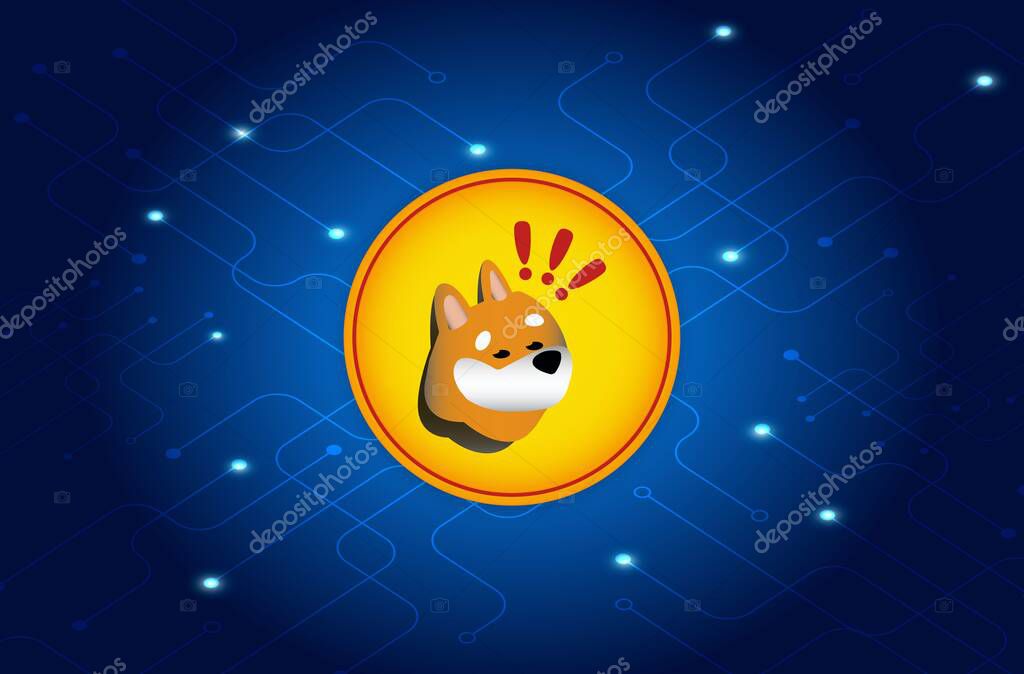 Bonk coin cryptocurrency image on digital background. 3d illustrations.