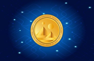 Decntraland-mana kripto para birimi resmi. 3B illüstrasyon.