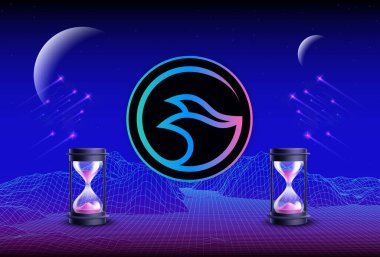 Manta network-manta para şifreli para birimi resmi dijital arkaplanda. 3d illüstrasyon.