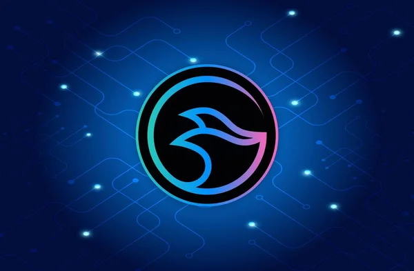 stock image manta network-manta coin cryptocurrency image on digital background. 3d illustrations.