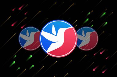 Dijital arkaplanda çift değişmeli şifreli para birimi resimleri. 3d illüstrasyon.