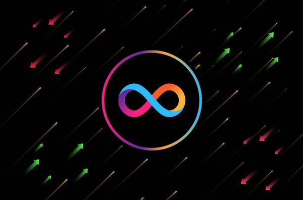 the internet computer virtual currency logo. 3d illustrations.