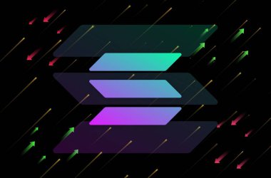 Dijital arkaplanda solana-sol sanal para birimi resmi. 3d illüstrasyon