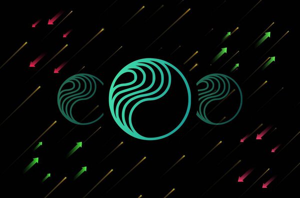 изображения виртуальной валюты perlin-perl на цифровом фоне. 3d иллюстрации.