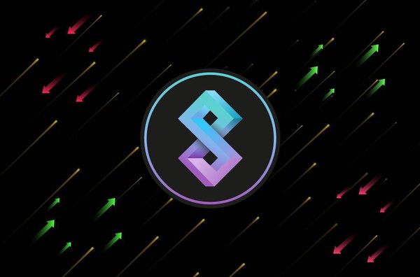 Изображения логотипов криптовалют на цифровом фоне. solanium-slim coin. 3d иллюстрации.