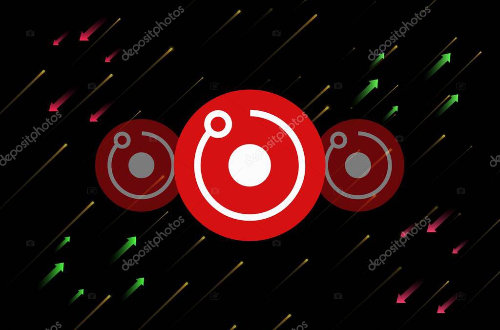 Images of the rendertoken-rndr virtual currency. 3d illustrations