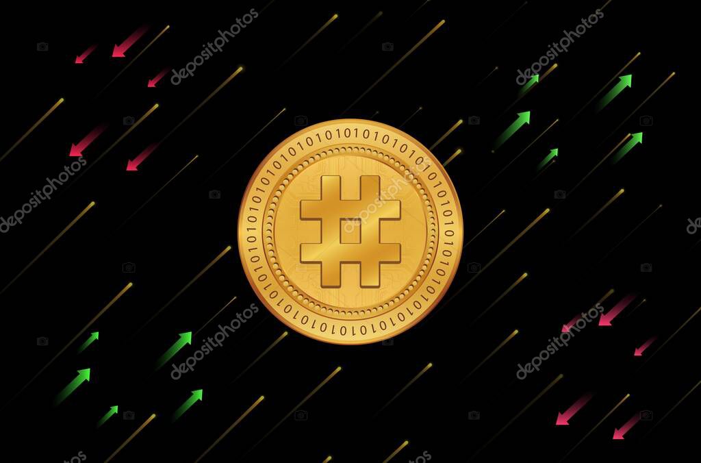 Reserve Rights-rsr cryptocurrency images on digital background. 3d illustration.