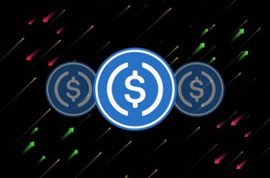 Dijital arkaplanda sanal para birimi resimleri var. 3d illüstrasyon.