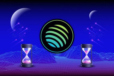 Jupiter-jup sanal para biriminin dijital arkaplan resmi. 3d çizimler.