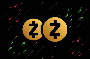 Zcash-zec sanal para biriminin dijital arkaplan resmi. 3d illüstrasyon.