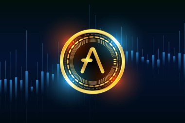 Dijital arkaplanda AVE sanal para birimi resimleri. 3d illüstrasyon