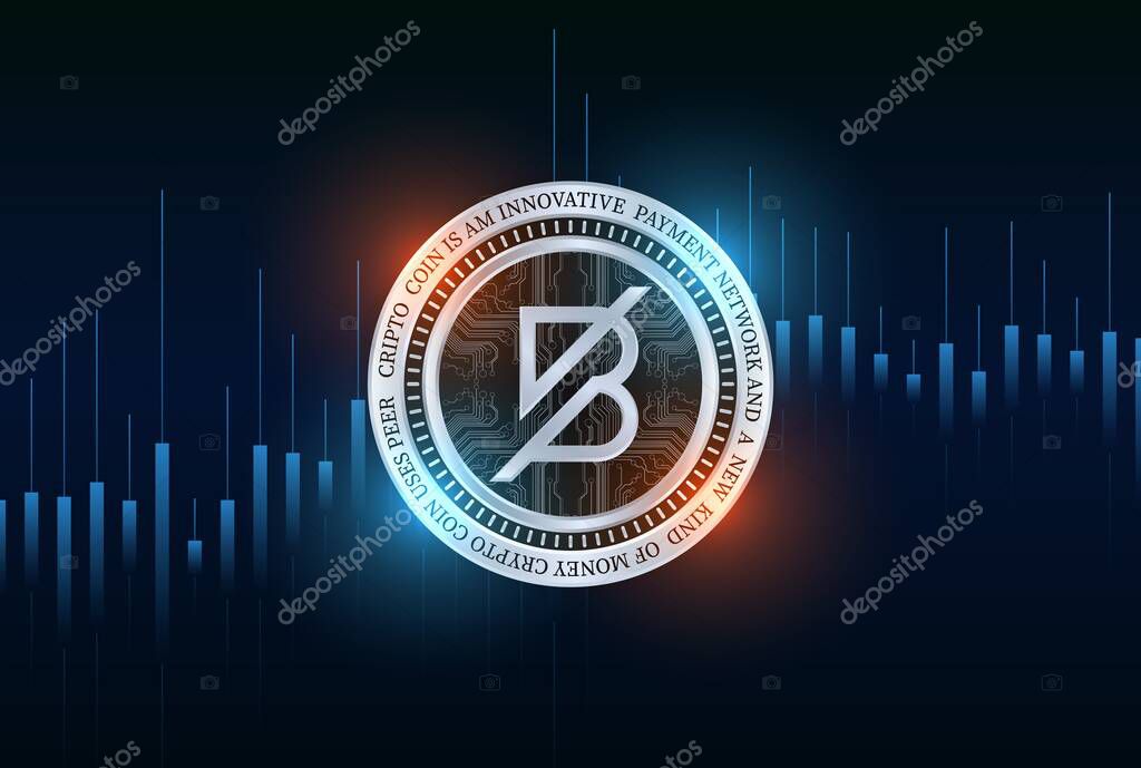 Band protocol-band virtual currency image in the digital background. 3d illustrations.