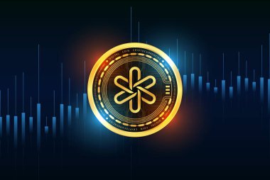 Sanal paralar ve logoları. Göçük sanal para birimi logosu. 3d illüstrasyon.