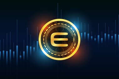 enjin-enj sanal para biriminin dijital arkaplan resmi. 3d illüstrasyon.