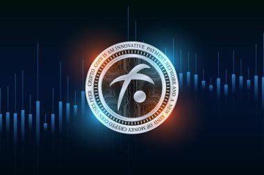 Füzyon-fsn sanal para birimi görüntüleri. 3d illüstrasyon.