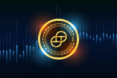 Dijital arkaplandaki ikizler dolar desenli sanal para birimi görüntüleri. 3d illüstrasyon.