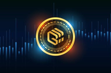 dijital arkaplanda gifto-gft sanal para birimi resimleri. 3d illüstrasyon.