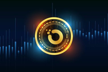 Dijital arkaplanda orkide-oxt sanal para birimi resimleri. 3d illüstrasyon.