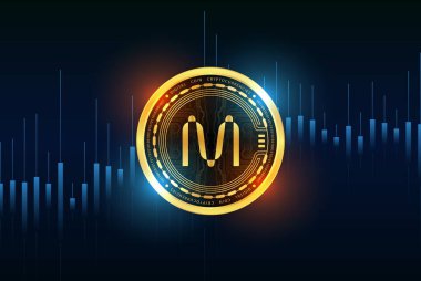 Dijital bir arka planda mina coin sanal para birimi görüntüsü. 3d illüstrasyon.