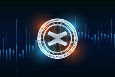 Dijital arkaplandaki çoklayıcılar x-egld şifreli para birimi resimleri. 3d illüstrasyon.