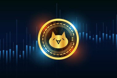 Monacoin sanal para birimi görüntüleri. 3d illüstrasyon