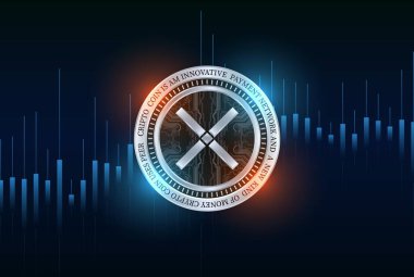 Pundi x-pundix şifreleme resimleri dijital arkaplanda. 3d illüstrasyon.