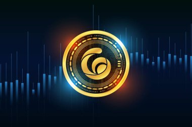 Radyo Kaka-Raca şifreleme para birimi görüntüleri. 3 boyutlu illüstrasyon. dijital paralar.