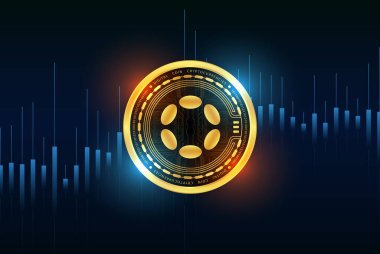 Dijital arkaplanda polkadot-nokta şifreleme resimleri. 3d illüstrasyon.