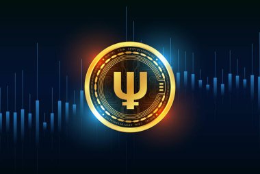 Primecoin-xpm dijital arkaplanda şifreli para birimi resimleri. 3d illüstrasyon.