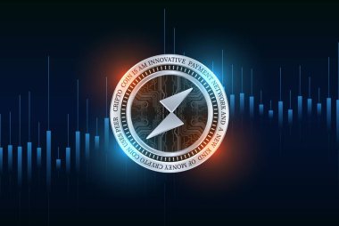 Thorchain rün sanal para birimi çizimi. 3d illüstrasyon