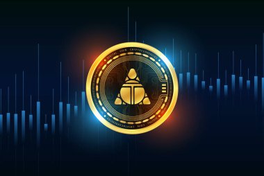 Yabancı dünyalar-TLM sanal para birimi görüntüleri. Dijital paralar. 3d illüstrasyon.